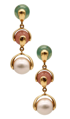 -Marina B. Milano Cardan Drop Earrings In 18Kt Yellow Gold With Six Gemstones