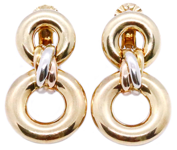 CARTIER PARIS 18 KT GOLD TRINITY INTERLINKS EAR CLIPS EARRINGS