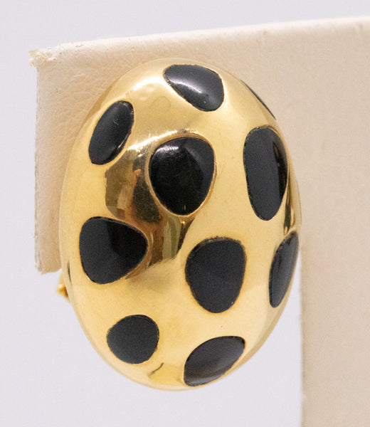 Tiffany & Co. 1970’s by Angela Cummings Polka dots earrings in 18 kt yellow gold with black jade