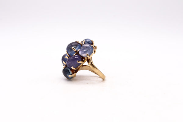 *Seaman Schepps New York cocktail ring in 18 kt gold with 54.30 Cts in Sapphires