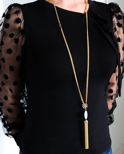H. Stern Diane Von Furstenberg Long Necklace in 18 kt Gold With 22.45 Ctw in Diamonds & Aquamarine