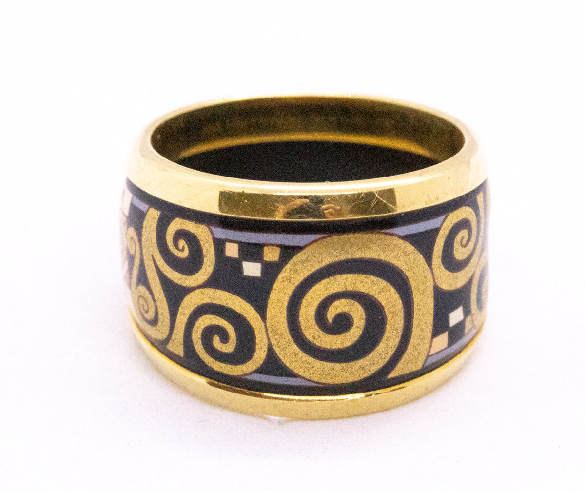 MICHAELA FREY AUSTRIAN 18 KT GOLD GEOMETRIC ENAMEL RING – Treasure Fine ...