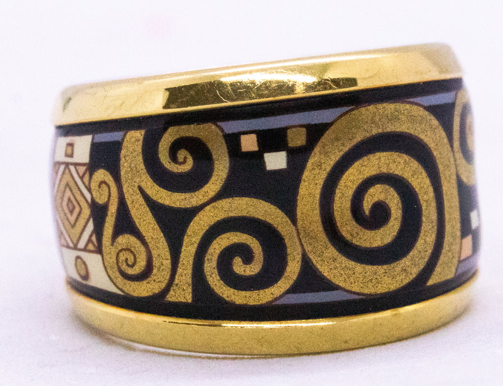 ontbijt Regeneratief Inzet MICHAELA FREY AUSTRIAN 18 KT GOLD GEOMETRIC ENAMEL RING – Treasure Fine  Jewelry