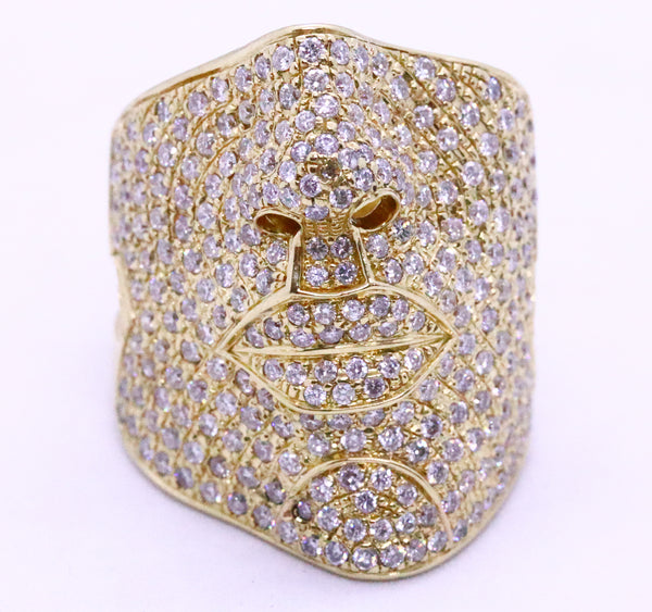 SONIA B. BITTON 18 KT GOLD EXCEPTIONAL FACE RING DIAMONDS PAVEE
