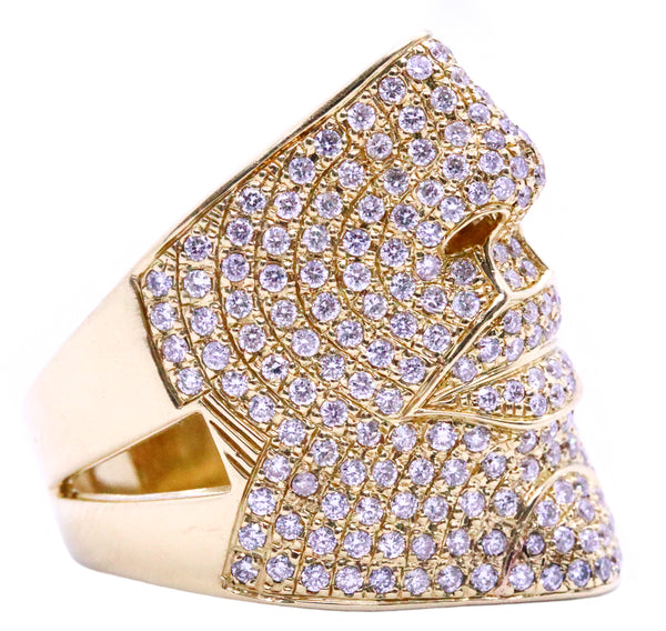 SONIA B. BITTON 18 KT GOLD EXCEPTIONAL FACE RING DIAMONDS PAVEE