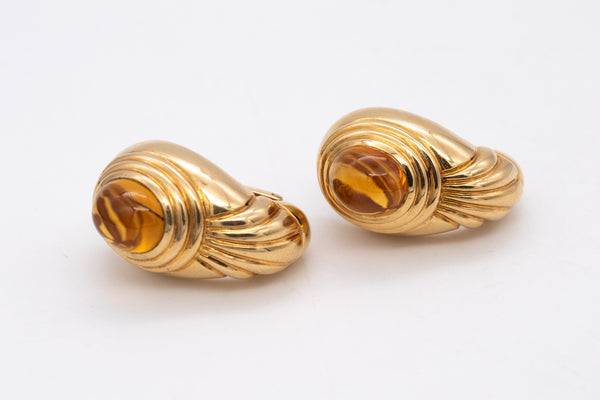 Boucheron Paris Jaipur Earrings In 18Kt Yellow Gold With 6 Cts In Citrines