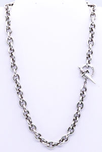 CESARE PACIOTTI .925 STERLING SILVER LINKS CHAIN NECKLACE WITH TOGGLE VERY HEAVY