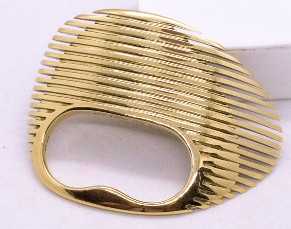 Zaha Hadid For Georg Jensen 18Kt Yellow Gold Lamellae Optical Double Fingers Ring