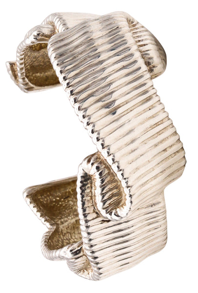 *Angela Cummings 1993 New York ribbon twisted cuff bracelet in .925 sterling silver
