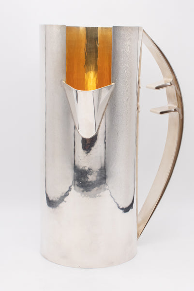 CARLO SCARPA 1970 FOR CLETO MUNARI STERLING SILVER PITCHER WITH GOLD INSIDE