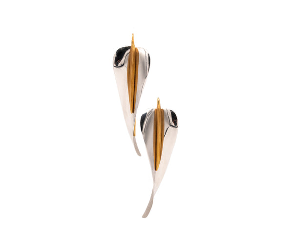 Michael Good Calla Lily Drop Earrings In Platinum And 18Kt Yellow Gold
