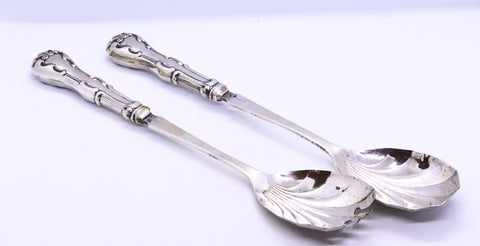 SHEFFIELD ENGLAND .925 STERLING SILVER TABLE PAIR OF SALAD SERVERS