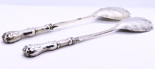 SHEFFIELD ENGLAND .925 STERLING SILVER TABLE PAIR OF SALAD SERVERS