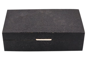 *Powell Bishop & Stonier 1930 England Art Deco Rectangular Box With Black Shagreen