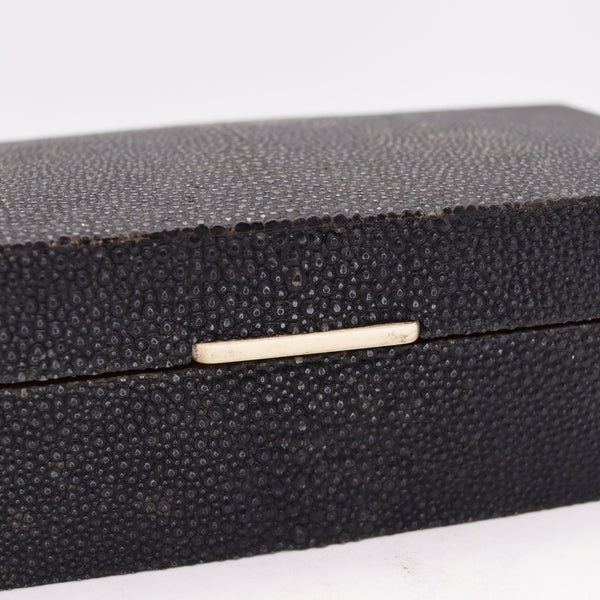 *Powell Bishop & Stonier 1930 England Art Deco Rectangular Box With Black Shagreen