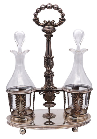 France Lyon 1838 By Armand Caillat Neoclassical Hoilier Cruet Set In 950 Sterling Silver