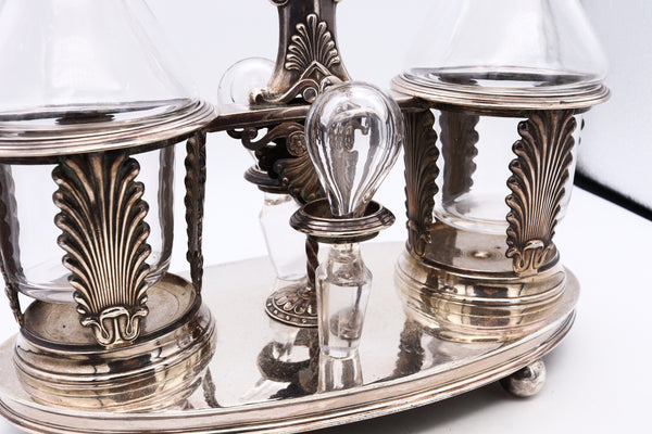 France Lyon 1838 By Armand Caillat Neoclassical Hoilier Cruet Set In 950 Sterling Silver