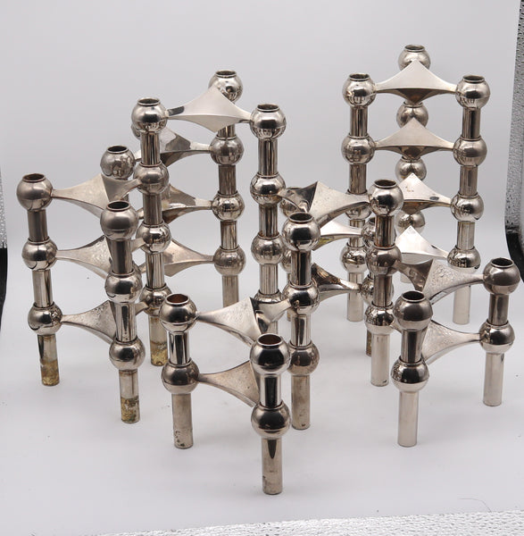 César Stoffi And Fritz Nagel 1960 For BMF Nagel Germany Sculptural 18 Stackable Candle Holders