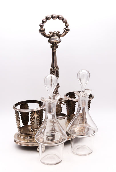 France Lyon 1838 By Armand Caillat Neoclassical Hoilier Cruet Set In 950 Sterling Silver
