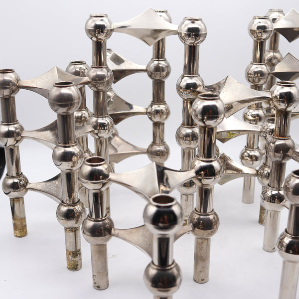 César Stoffi And Fritz Nagel 1960 For BMF Nagel Germany Sculptural 18 Stackable Candle Holders