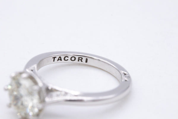 *Tacori Engagement Solitaire Ring in 18Kt White Gold With 1.74 Ctw In Diamonds