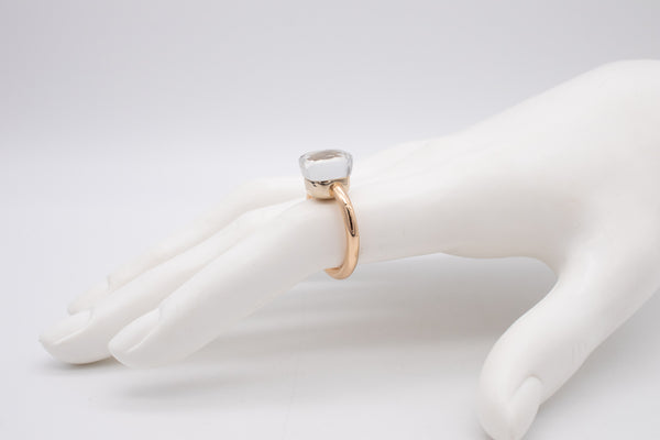 POMELLATO MILAN NUDO RING IN 18 KT YELLOW GOLD WITH ROCK CLEAR QUARTZ