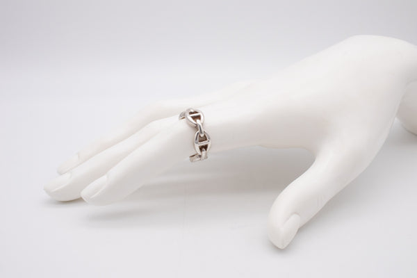 HERMES PARIS, CHAINE D'ANCRE ENCHAINEE RING IN .925 STERLING SILVER