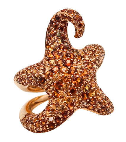 -Boucheron Paris Sculptural Octopussy Ring In 18Kt Yellow Gold With 10.71 Ctw In Gemstones