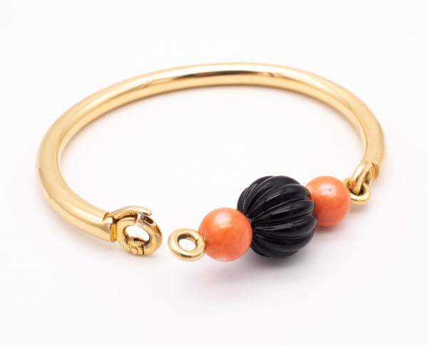 Boucheron 1970 Paris Colorful Bracelet In 18Kt Yellow Gold With Coral And Onyx