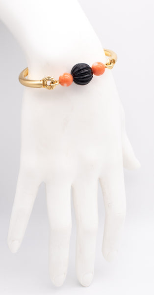 Boucheron 1970 Paris Colorful Bracelet In 18Kt Yellow Gold With Coral And Onyx