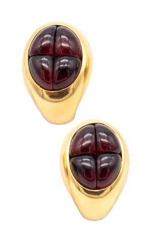 Pomellato Milan 18Kt Gold Earrings With 8 Cts In Rhodolite Red Garnets