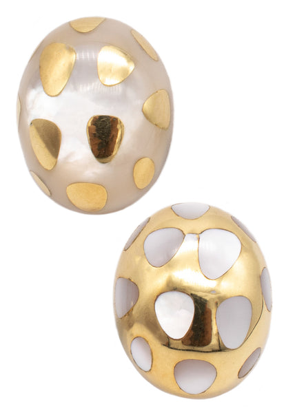 Tiffany And Co. 1970 By Angela Cummings Polka Dots Earrings In 18Kt Yellow Gold With White Nacre