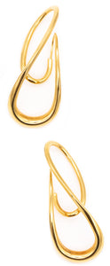 Michael Good Aerodynamic Double Twisted Ear Drops In 18Kt Yellow Gold