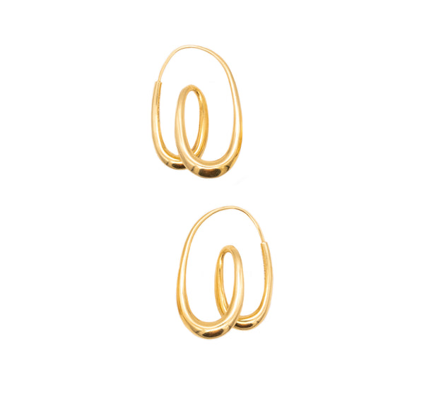 *Michael Good Baroque aerodynamic twisted ear drops in 18 kt yellow gold