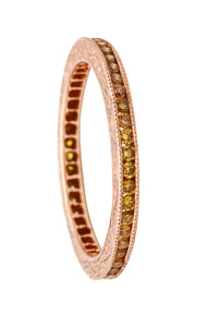 Modern Eternity Band In 18Kt Rose Gold With Natural Yellow Diamonds