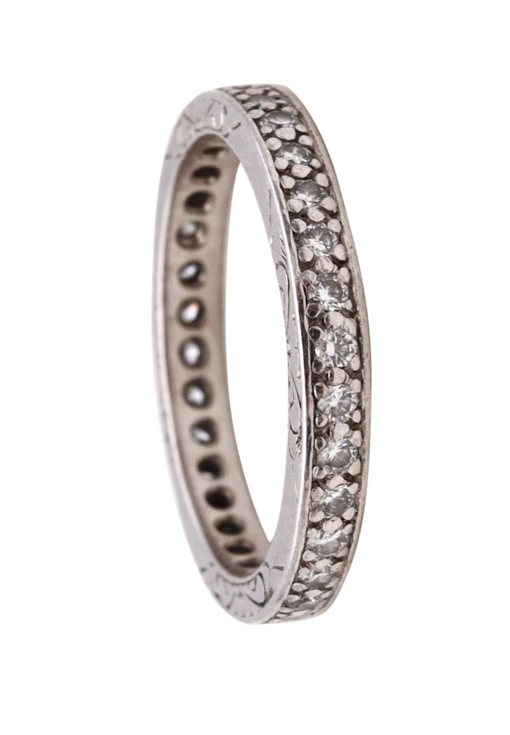 *Art Deco 1940 antique platinum eternity ring with 1 Ct VS white diamonds