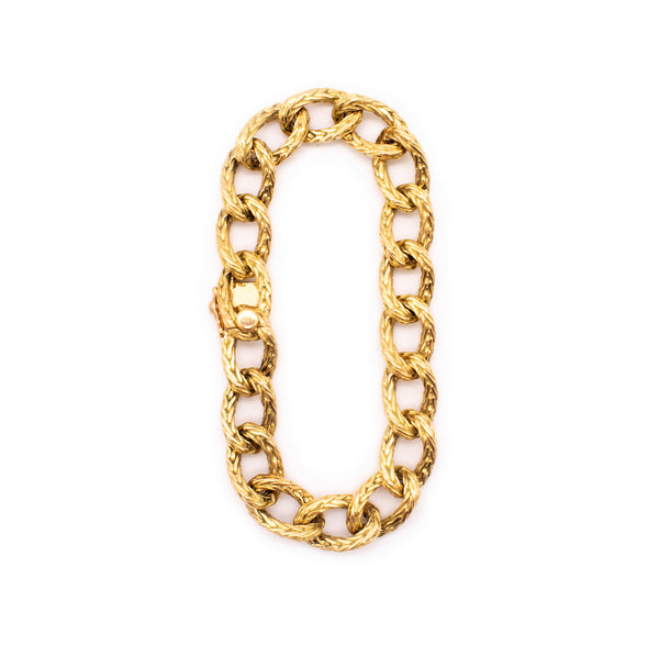 HERMES PARIS 1960 BRAIDED LINKS BRACELET IN SOLID 18 KT WOVEN YELLOW GOLD
