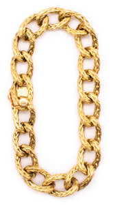 HERMES PARIS 1960 BRAIDED LINKS BRACELET IN SOLID 18 KT WOVEN YELLOW GOLD