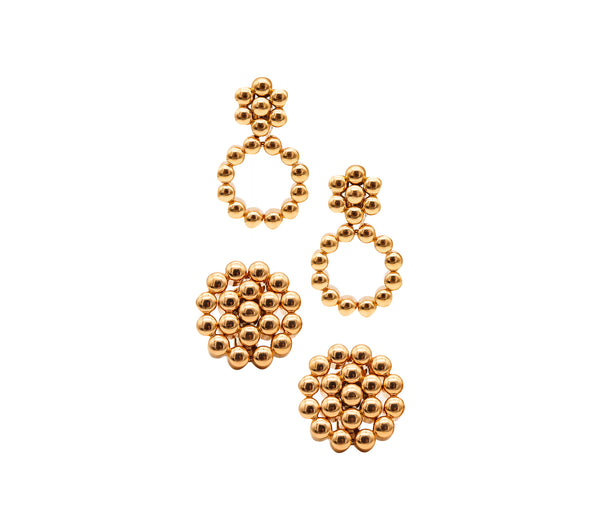 -De Grisogono French Made Convertible Drop Earrings In Solid 18Kt Yellow Gold