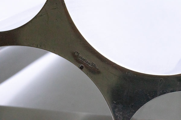 *Christian Dior Paris 1960's rare decorative Geometric silver vase with CD logo