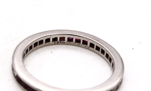 *Art Deco 1930 Platinum eternity band with diamonds and rubies stations