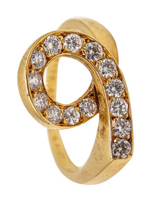 Van Cleefs & Arpels Paris Twisted Ring In 18Kt With 0.51 Cts In VVS Diamonds