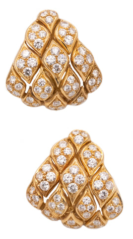 FRENCH SUPERB 18 KT YELLOW GOLD EARRINGS WITH 8.16 Cts VVS DIAMONDS