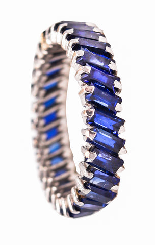 Modern Eternity Ring In Platinum With 3.02 Cts In Blue Sapphires