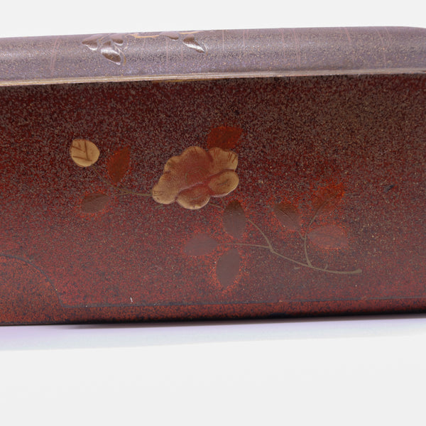 Japan Meiji Period 1890 Fubako Box For Letters In Lacquered Polychromate Wood With Gilding