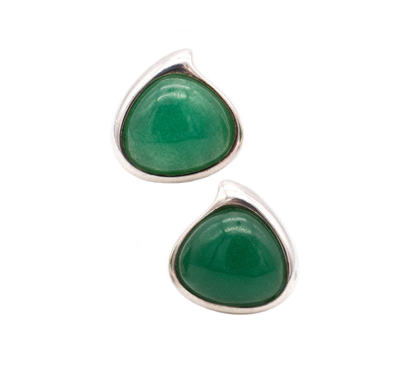 ANGELA CUMMINGS 1990 STUDIOS AVENTURINE STERLING SILVER EARRINGS