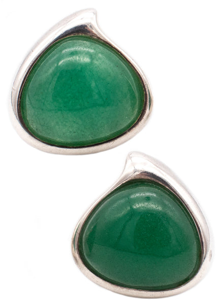 ANGELA CUMMINGS 1990 STUDIOS AVENTURINE STERLING SILVER EARRINGS