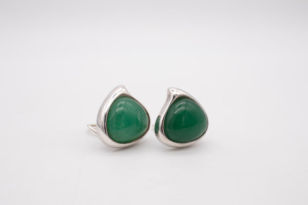 ANGELA CUMMINGS 1990 STUDIOS AVENTURINE STERLING SILVER EARRINGS