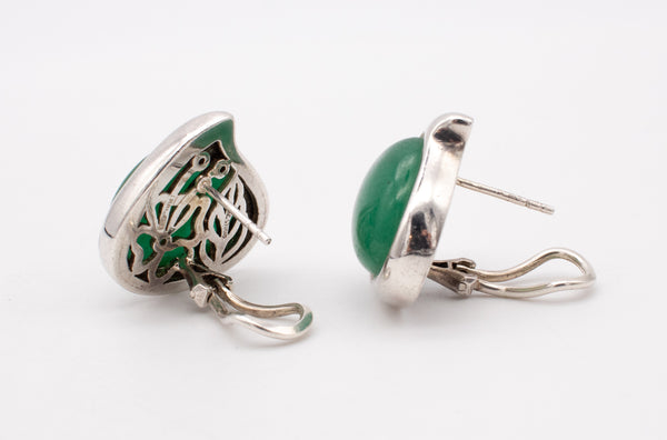 ANGELA CUMMINGS 1990 STUDIOS AVENTURINE STERLING SILVER EARRINGS