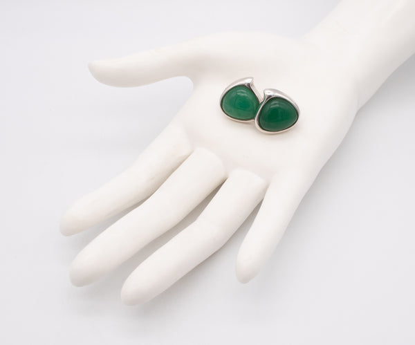 ANGELA CUMMINGS 1990 STUDIOS AVENTURINE STERLING SILVER EARRINGS